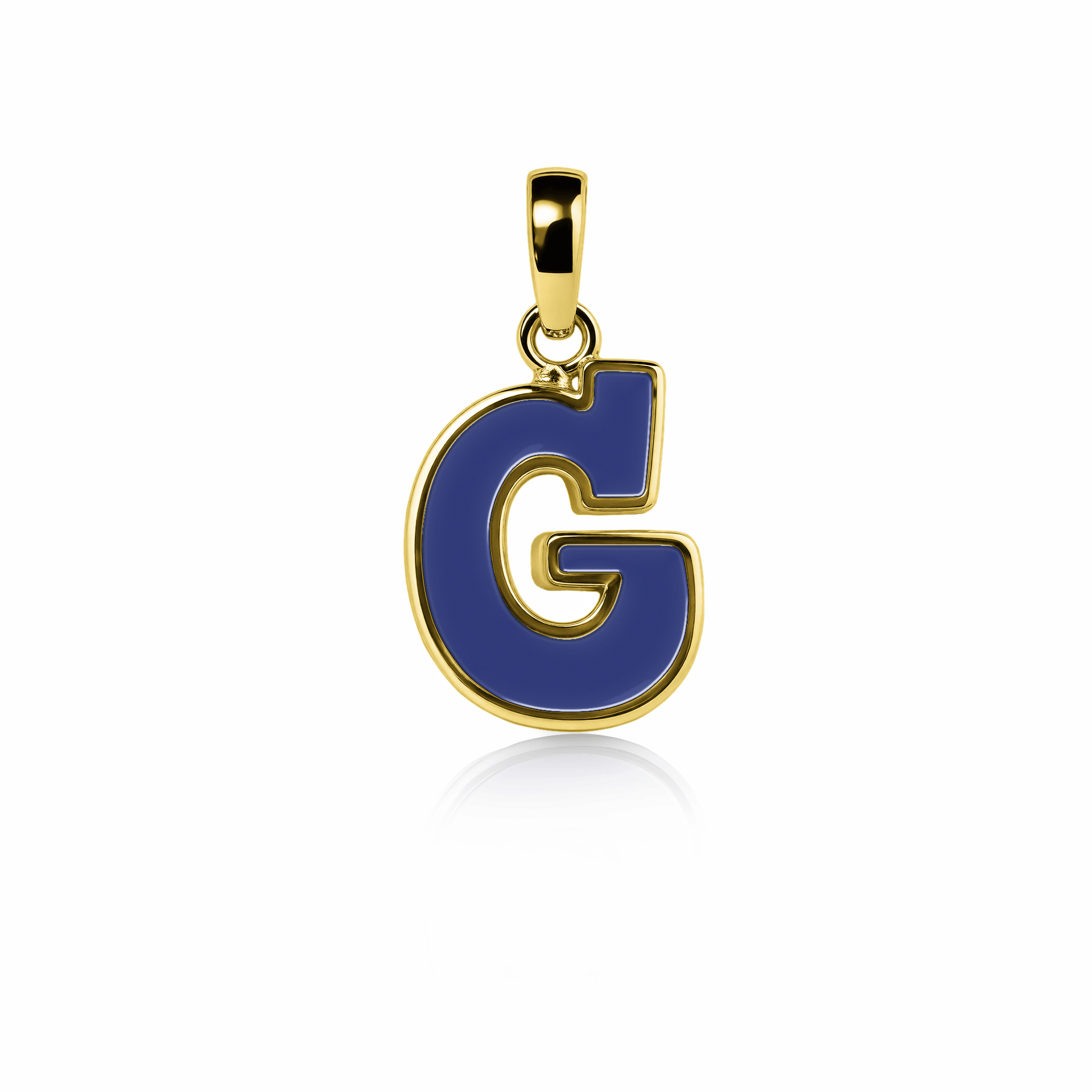Graffiti Initial Charm | 14K Gold Royal Blue {{ catogery }} {{ Collections }}