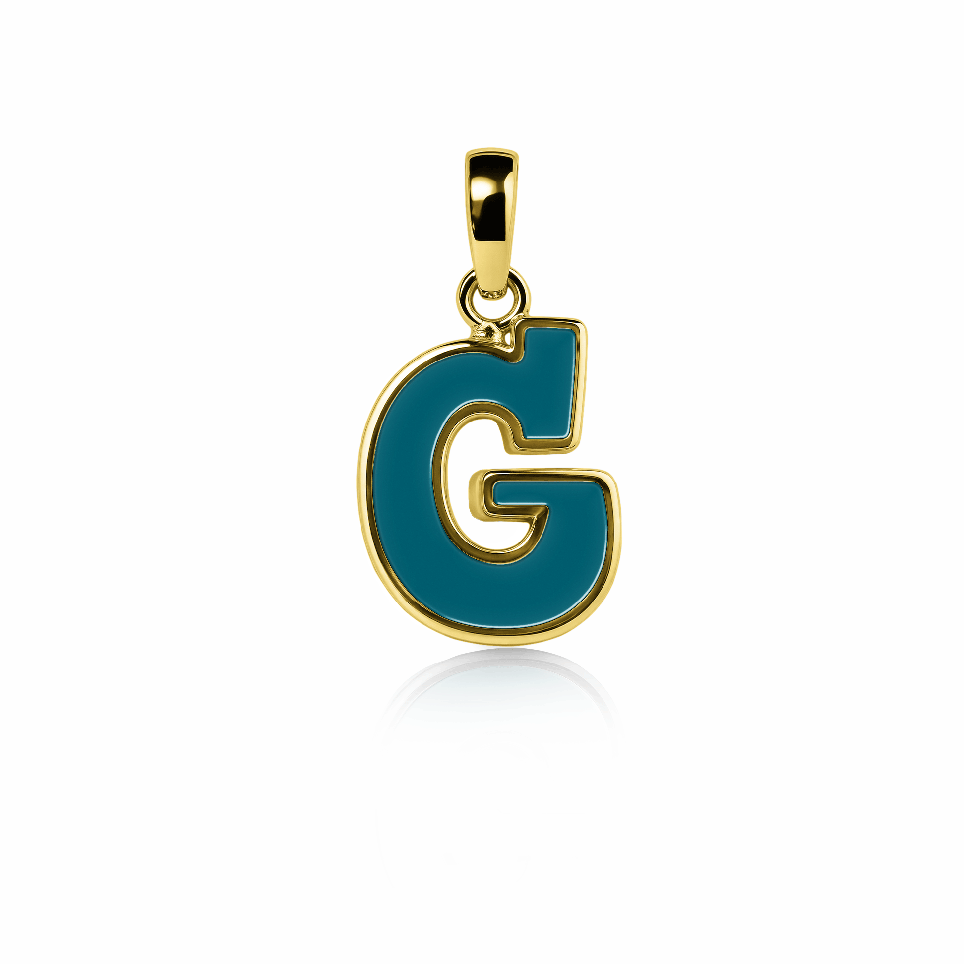 Graffiti Initial Charm | 14K Gold Seafoam Green {{ catogery }} {{ Collections }}