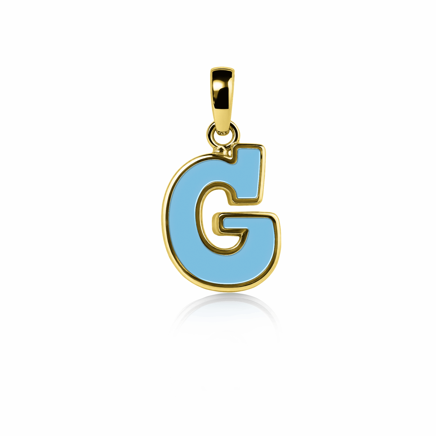 Graffiti Initial Charm | 14K Gold Sky Blue {{ catogery }} {{ Collections }}
