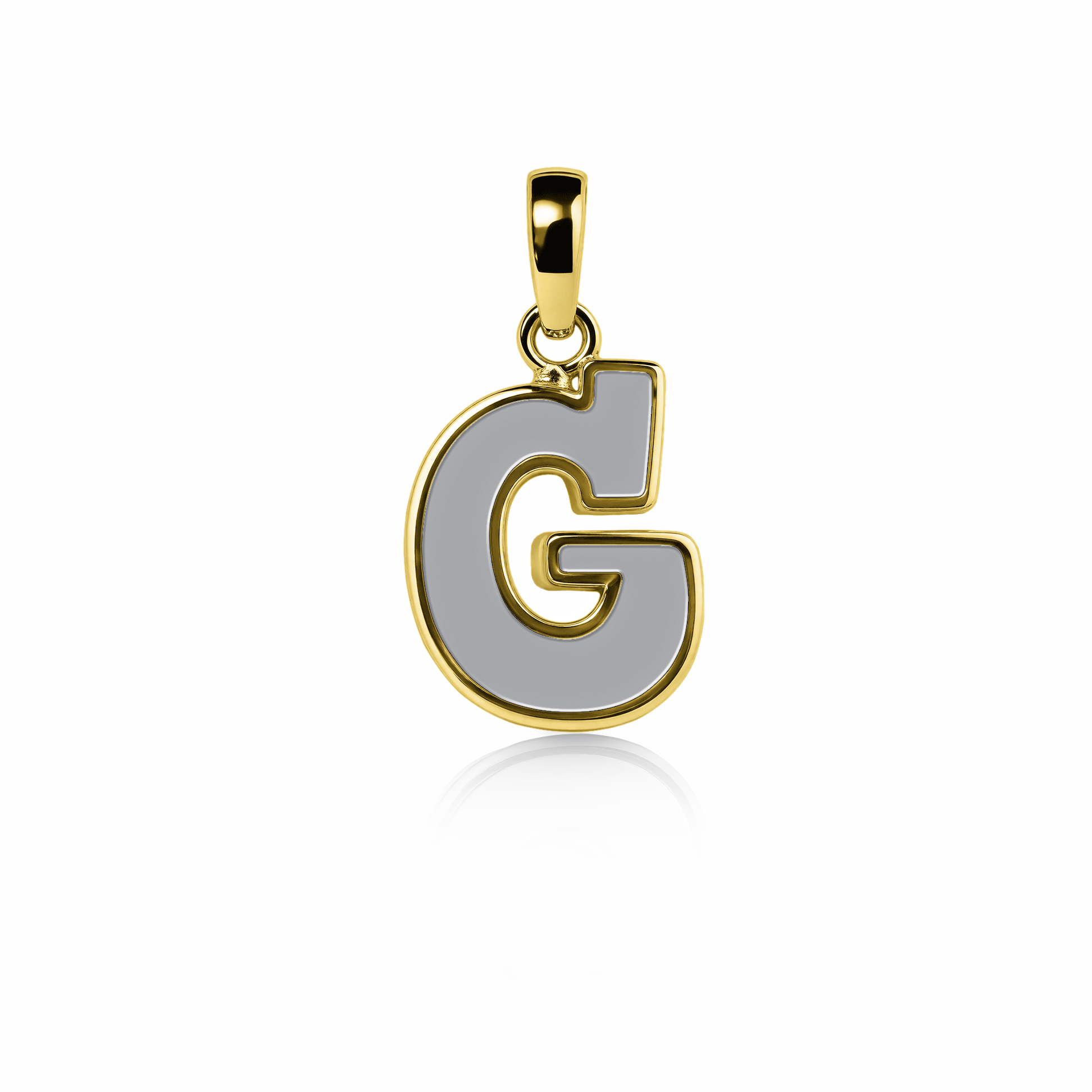 Graffiti Initial Charm | 14K Gold Steel Gray {{ catogery }} {{ Collections }}