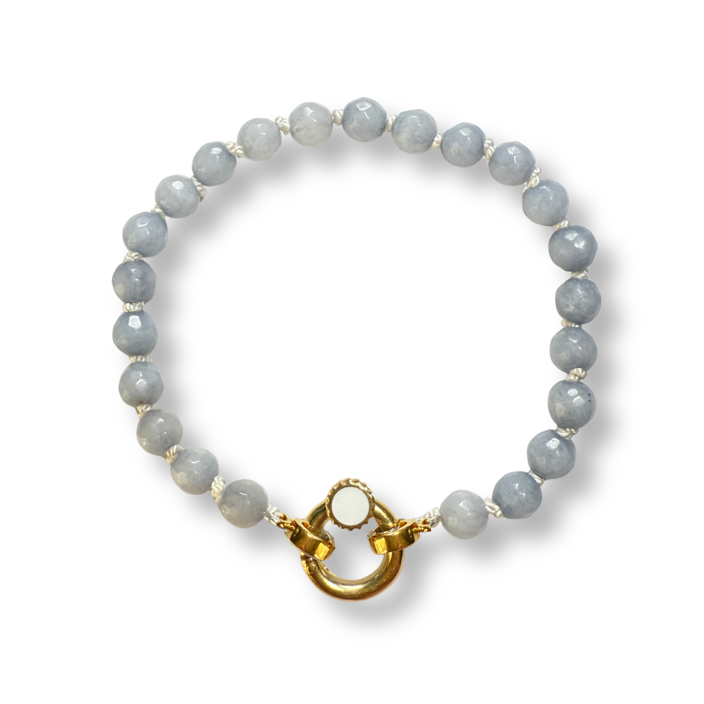 Small Colored Jade Beaded Bracelet | 18K Gold