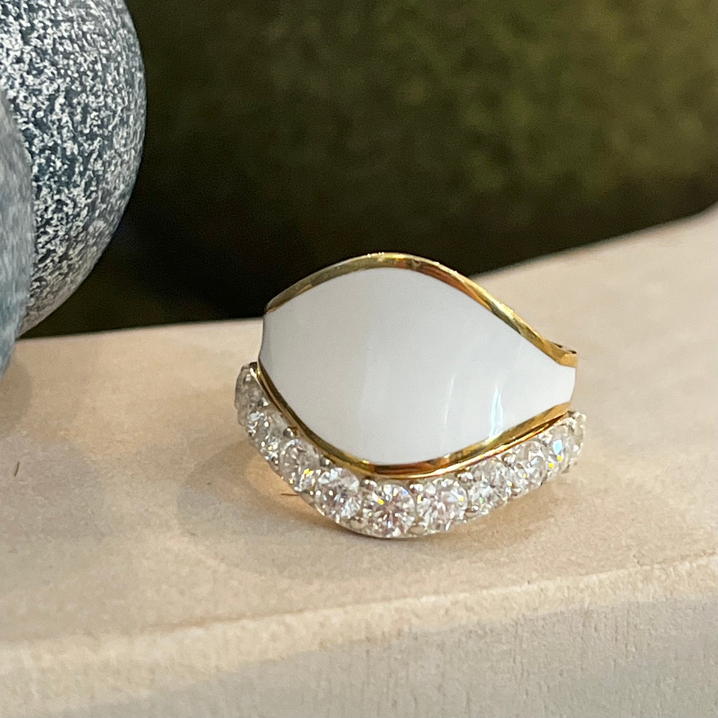 Jumbo Lab Grown Diamond Cigar Shadow Band | Sterling Silver