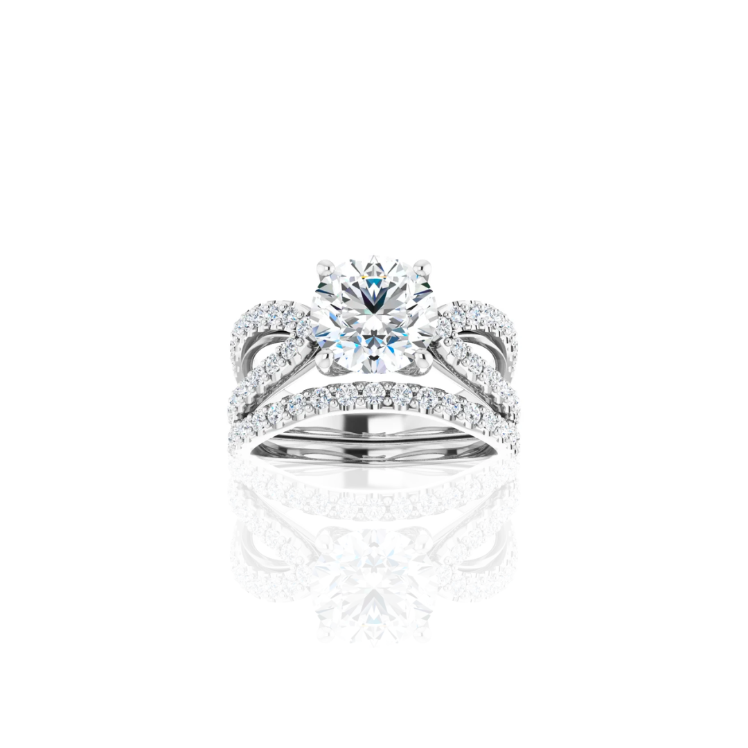 Cathedral | Wide Band Infinity | Diamond Wedding Ring