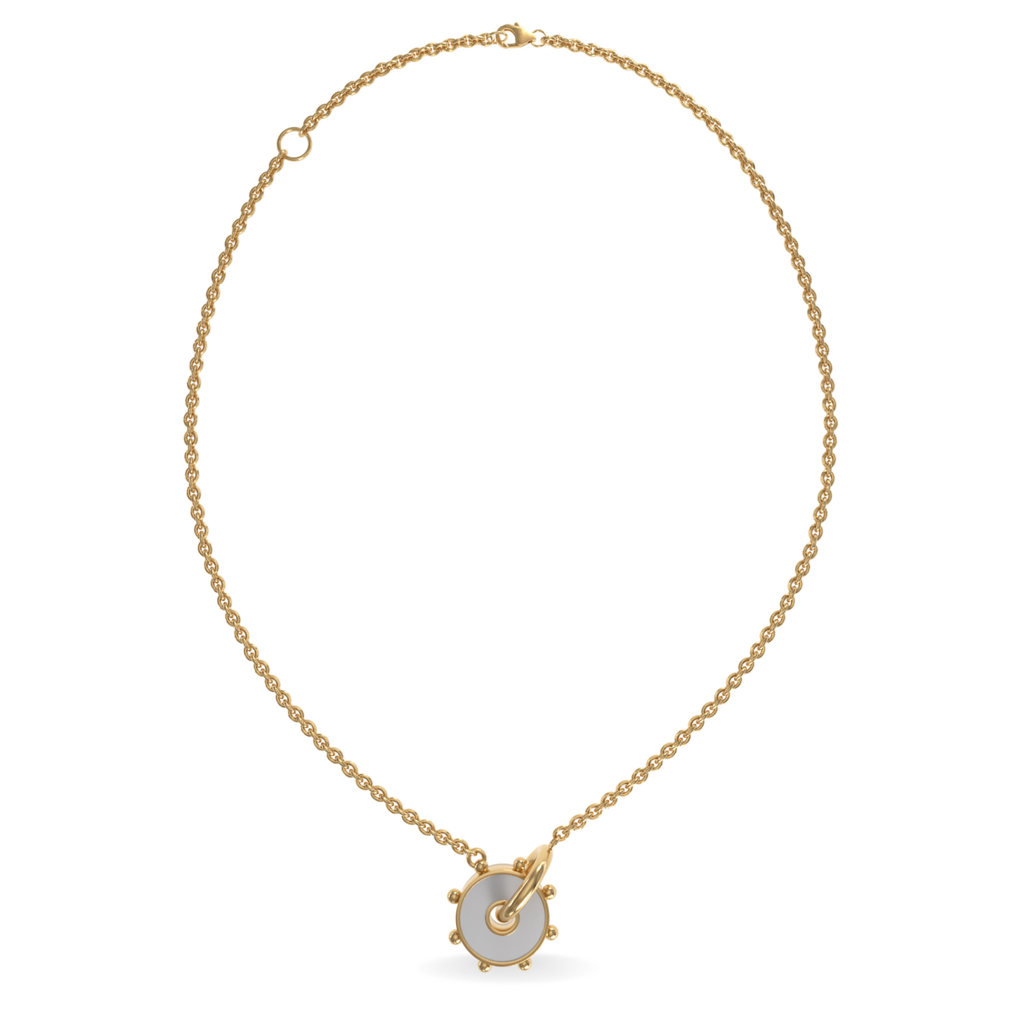 Mini Orbit Reversible Interlocking Necklace | 18K Gold