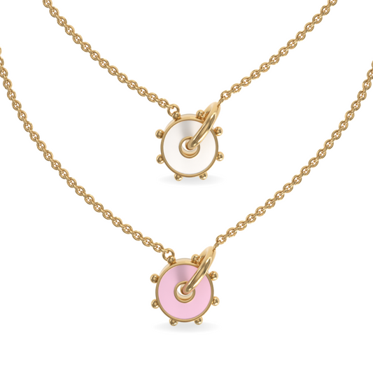 Mini Orbit Reversible Interlocking Necklace | 18K Gold