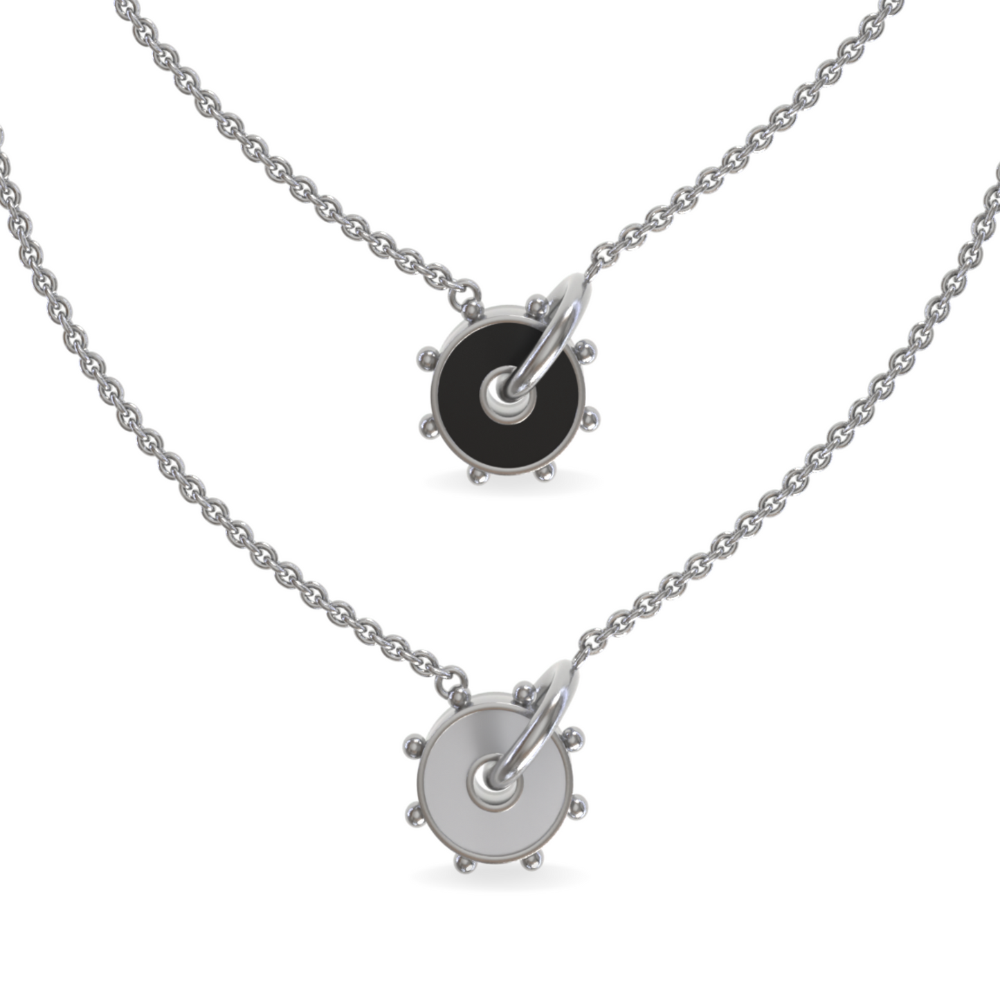 Mini Orbit Reversible Interlocking Necklace | Sterling Silver