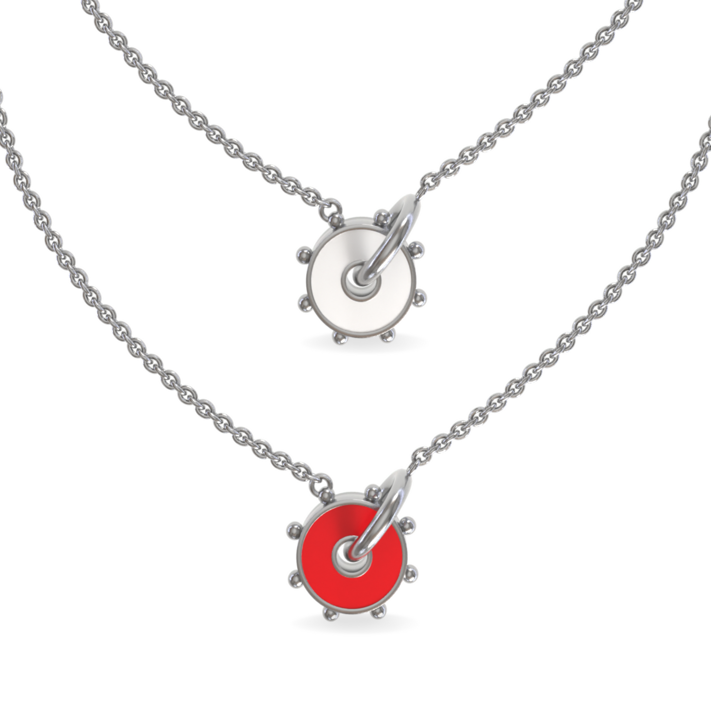 Mini Orbit Reversible Interlocking Necklace | Sterling Silver