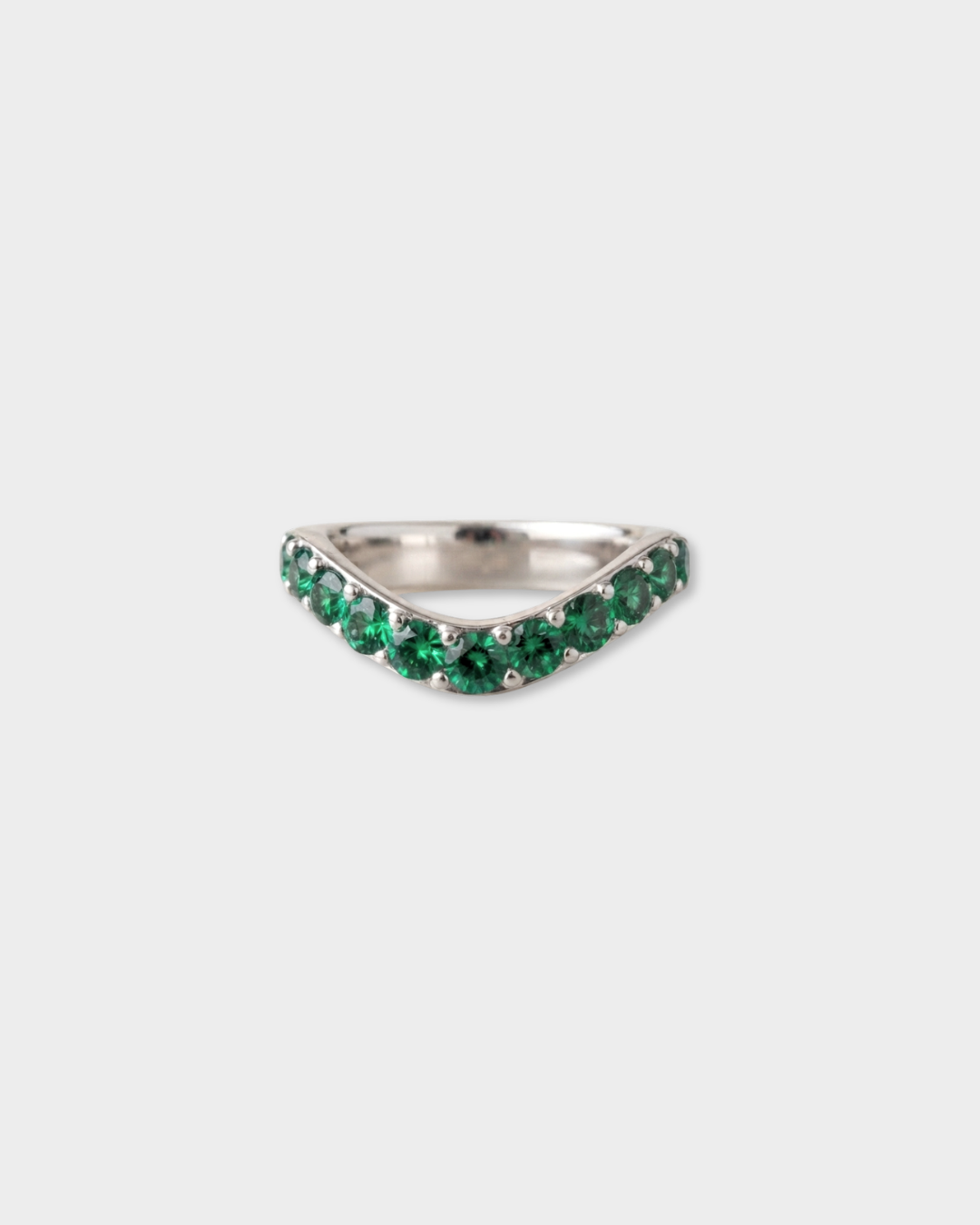 Cigar Gemstone Shadow Band, large | Sterling Silver
