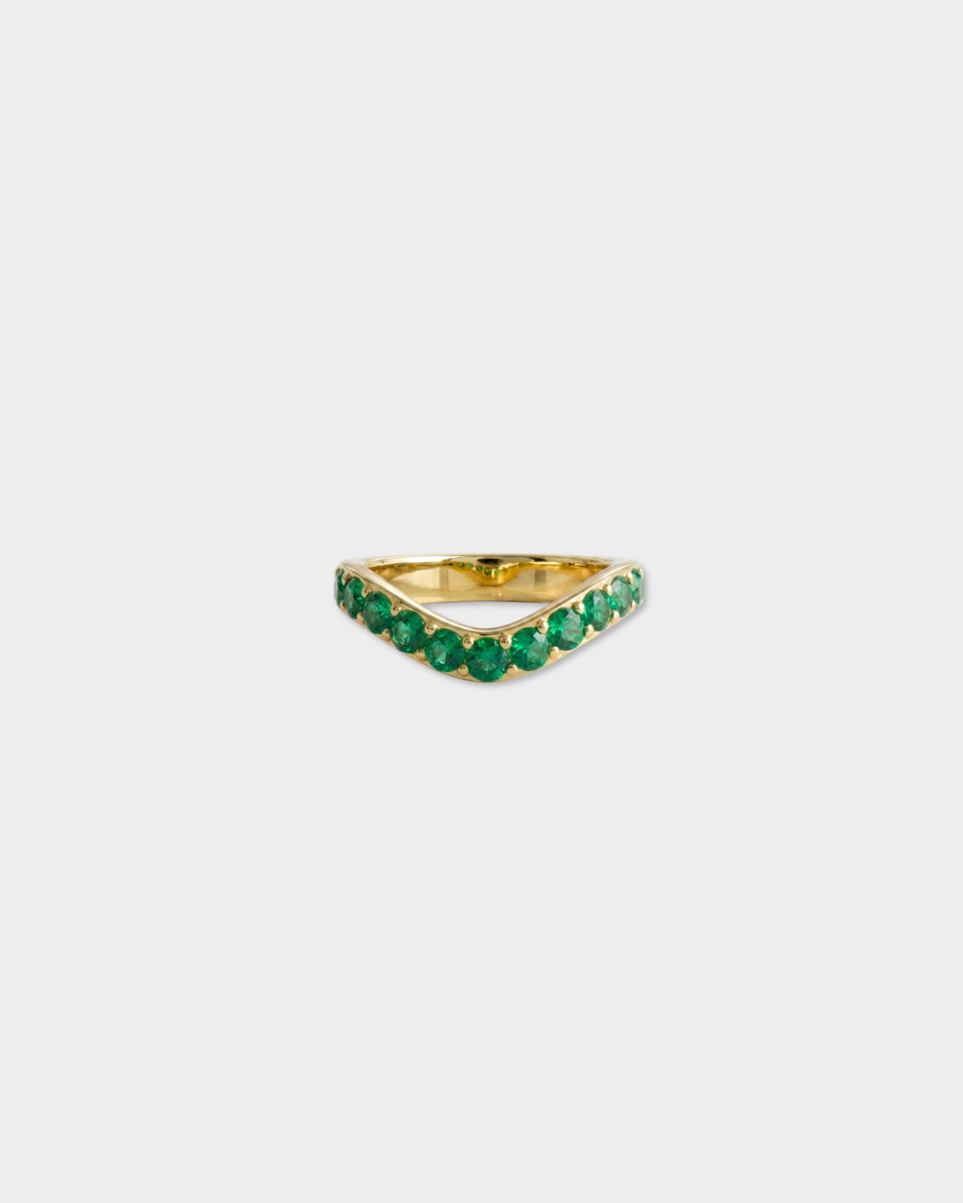 Cigar Gemstone Shadow Band, large | 14K Gold