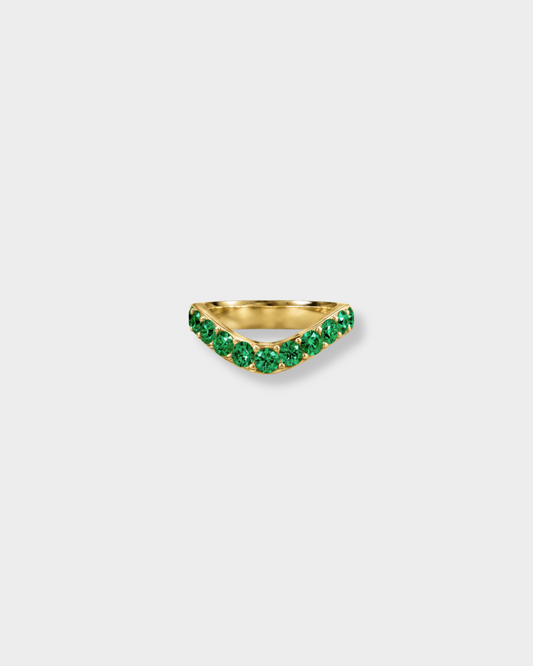Cigar Gemstone Shadow Band, large | 14K Gold Ring {{ catogery }} {{ Collections }}