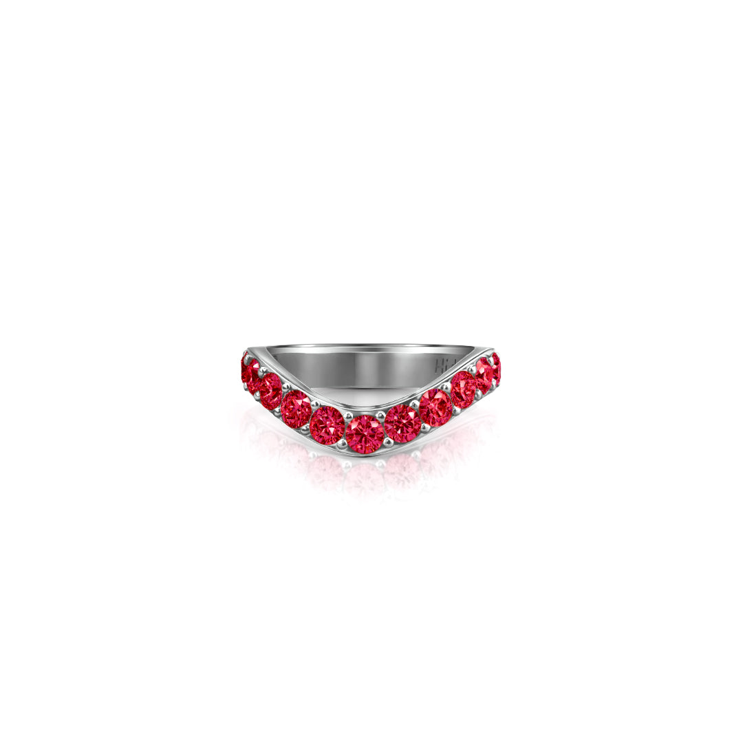 Cigar Gemstone Shadow Band, large | 14K Gold 18K White Gold Lab Grown Ruby Ring {{ catogery }} {{ Collections }}