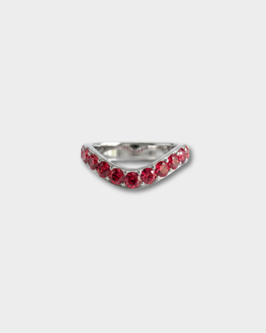 Cigar Gemstone Shadow Band, large | Sterling Silver