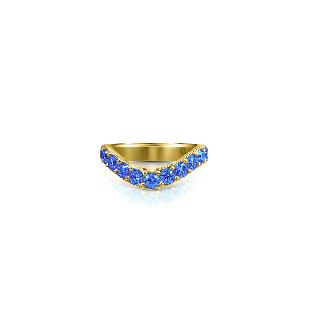 Cigar Gemstone Shadow Band, large | 14K Gold 18K Yellow Gold Lab Grown Sapphire Ring {{ catogery }} {{ Collections }}