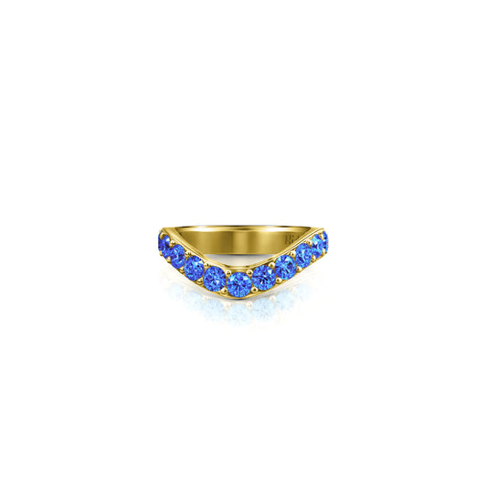 Cigar Gemstone Shadow Band, large | 14K Gold 18K Yellow Gold Lab Grown Sapphire Ring {{ catogery }} {{ Collections }}