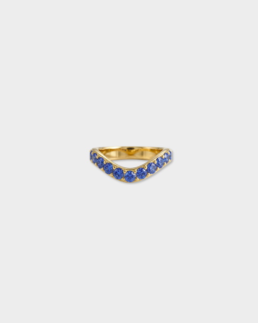 Cigar Gemstone Shadow Band, large | 14K Gold