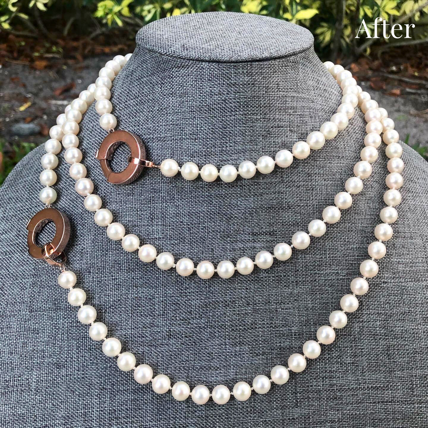 Custom Order | Jumbo Clasp Pearl Bead Necklace Set
