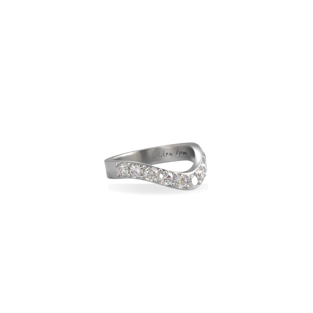 Jumbo Lab Grown Diamond Cigar Shadow Band | Sterling Silver