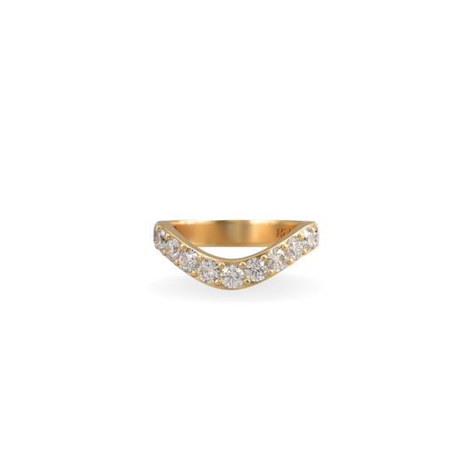 Jumbo Lab Grown Diamond Cigar Shadow Band | 18K Gold
