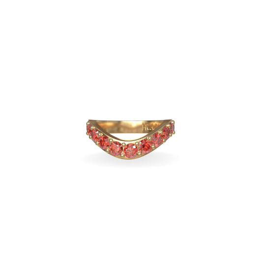 Jumbo Lab Grown Ruby Cigar Shadow Band | 18K Gold
