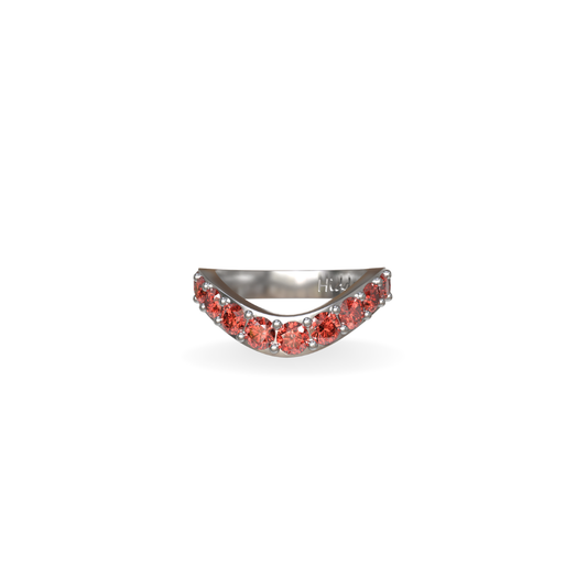 Jumbo Lab Grown Ruby Cigar Shadow Band | Sterling Silver
