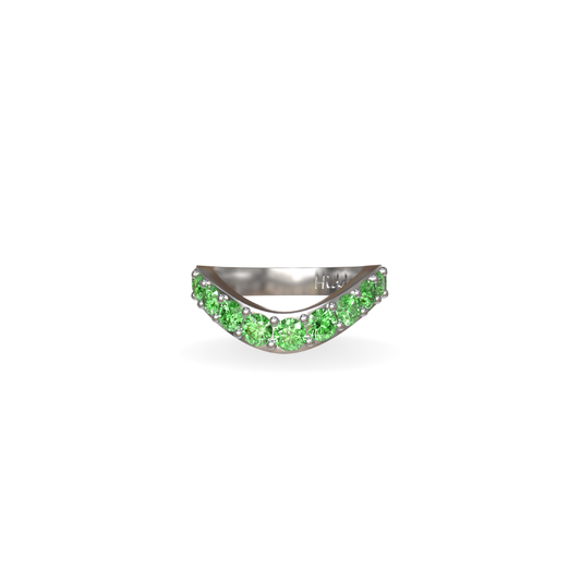 Jumbo Lab Grown Emerald Cigar Shadow Band | 18K Gold