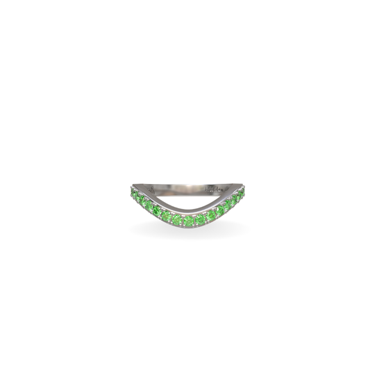 Lab Grown Emerald Cigar Shadow Band | 18K Gold