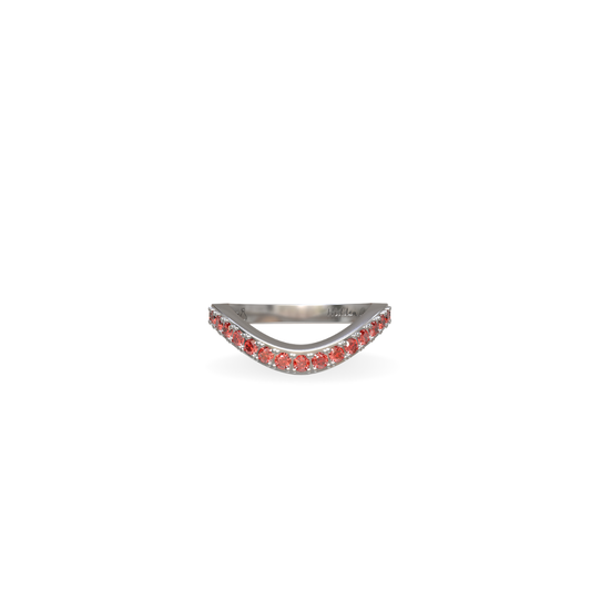 Lab Grown Ruby Cigar Shadow Band | Sterling Silver
