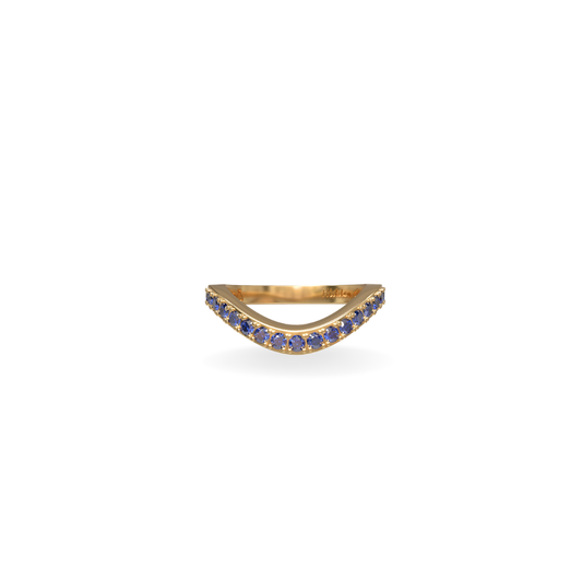 Lab Grown Sapphire Cigar Shadow Band | 18K Gold