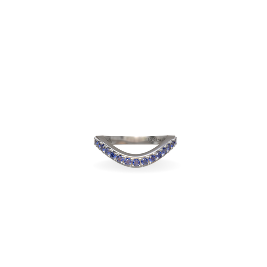 Lab Grown Sapphire Cigar Shadow Band | Sterling Silver