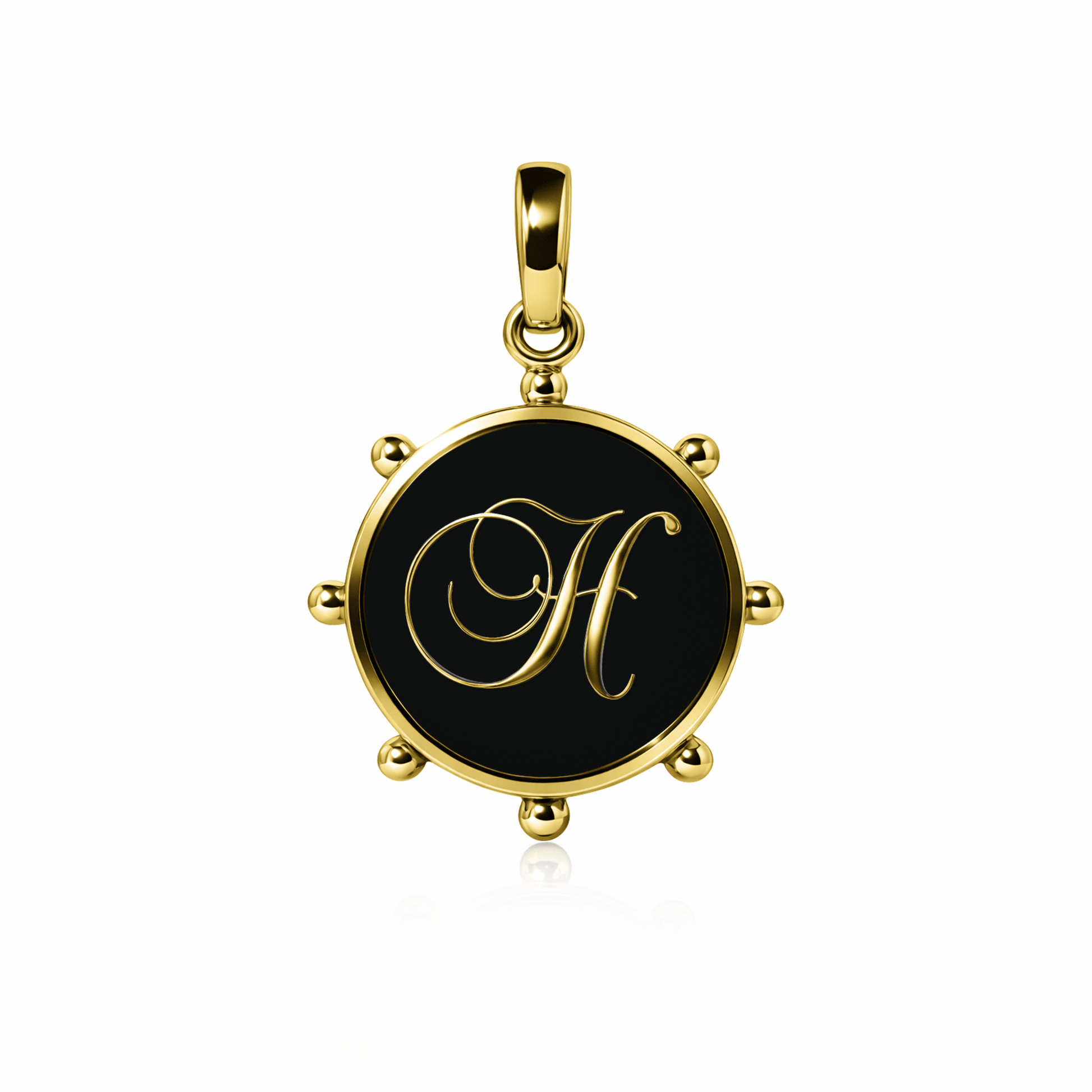 Orbit Charm, large | 14K Gold Black Night {{ catogery }} {{ Collections }}