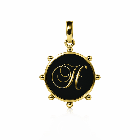 Orbit Charm, large | 14K Gold Black Night {{ catogery }} {{ Collections }}