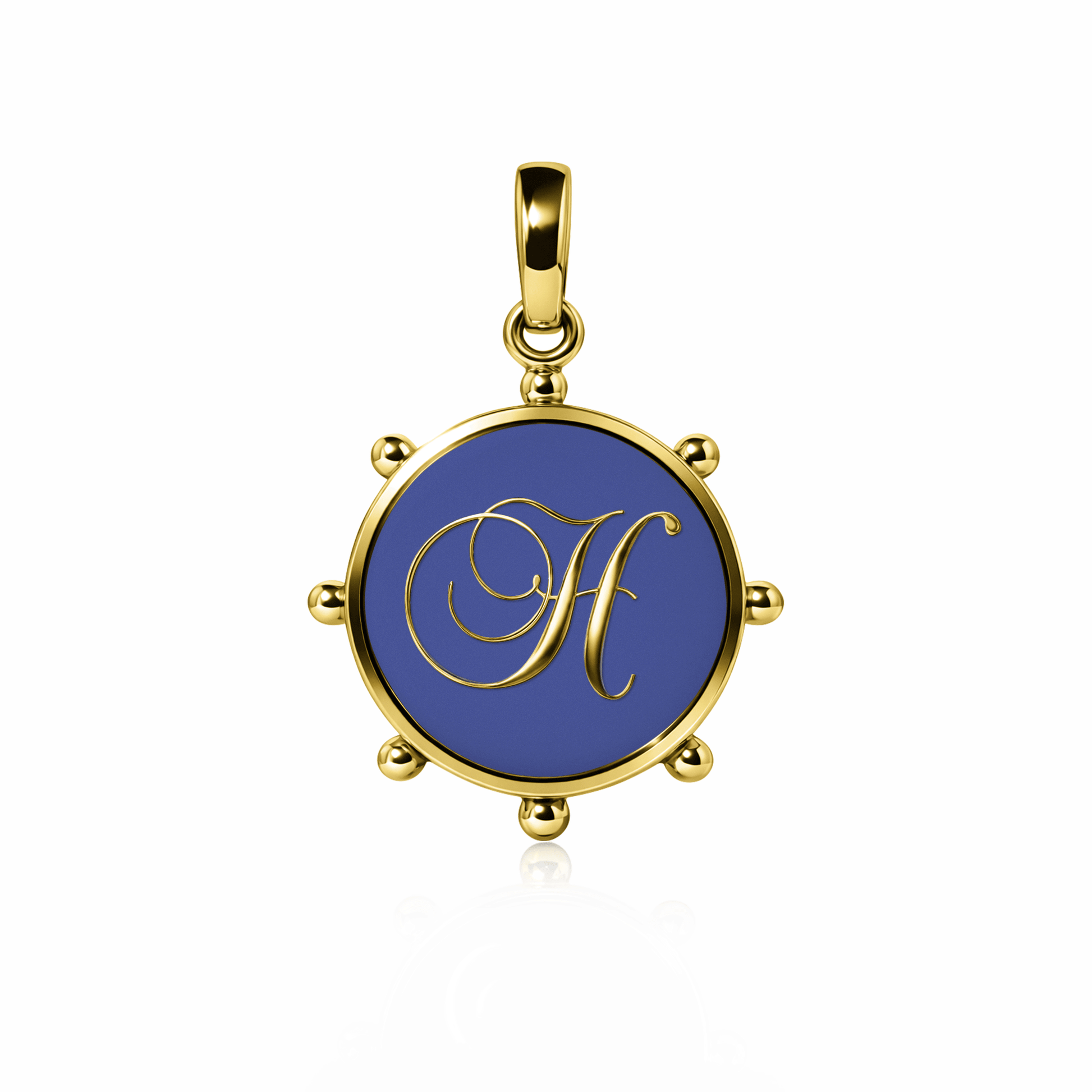 Orbit Charm, large | 14K Gold Royal Blue {{ catogery }} {{ Collections }}