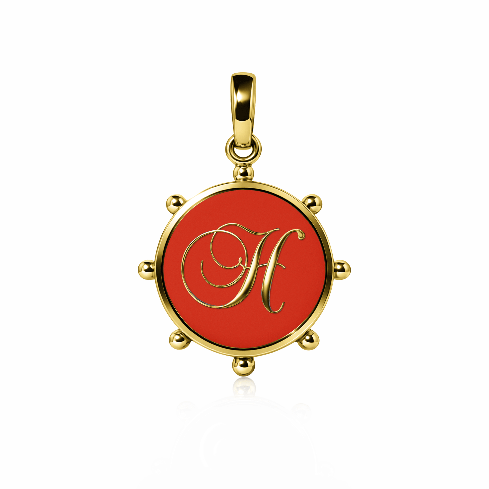 Orbit Charm, large | 14K Gold Red Clay {{ catogery }} {{ Collections }}