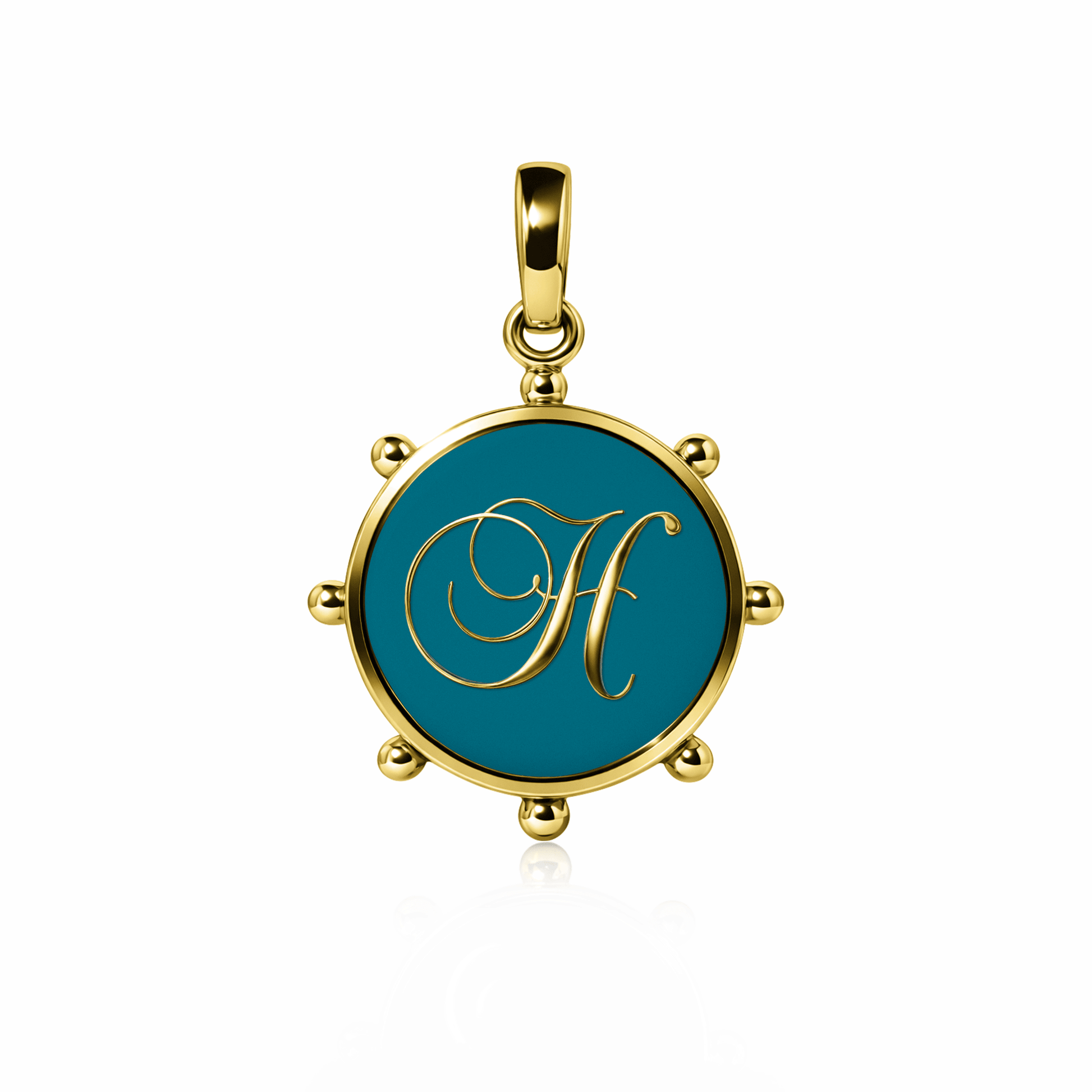 Orbit Charm, large | 14K Gold Seafoam Green {{ catogery }} {{ Collections }}