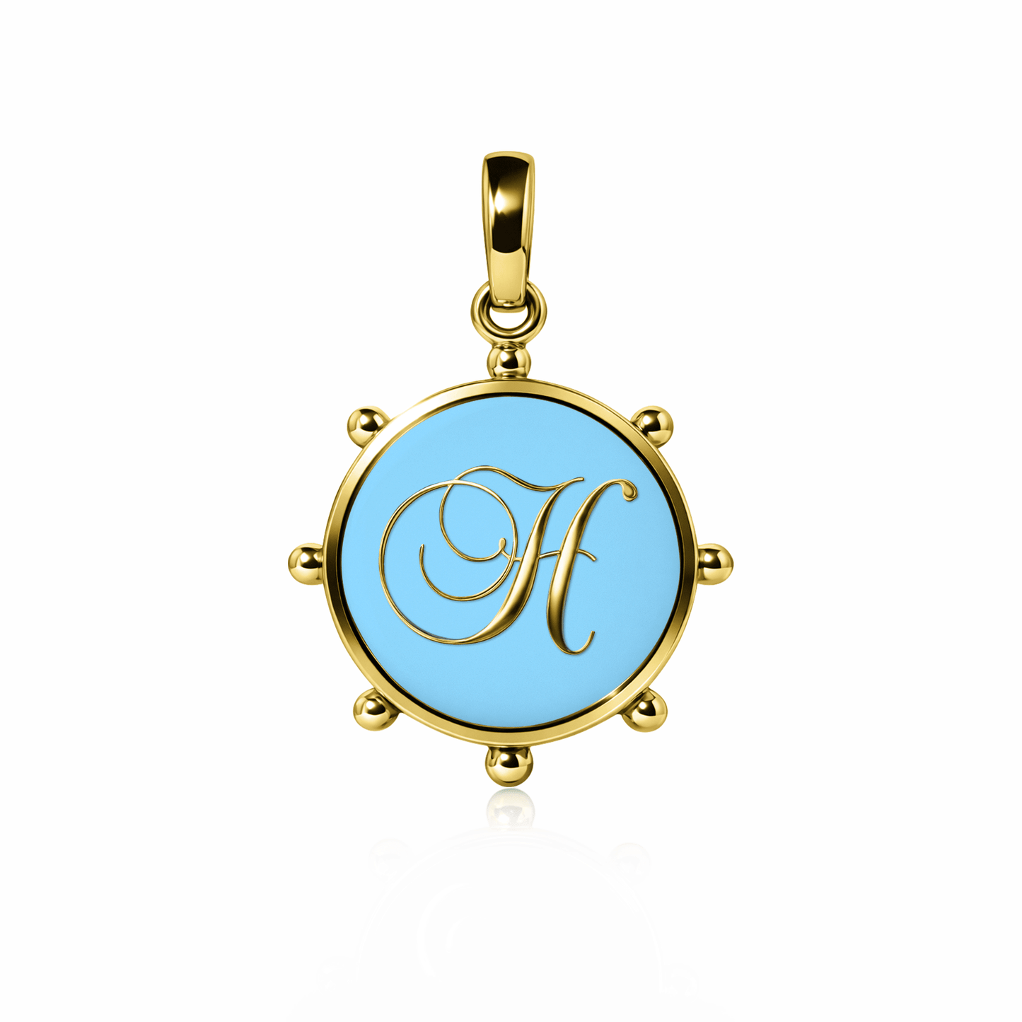 Orbit Charm, large | 14K Gold Sky Blue {{ catogery }} {{ Collections }}