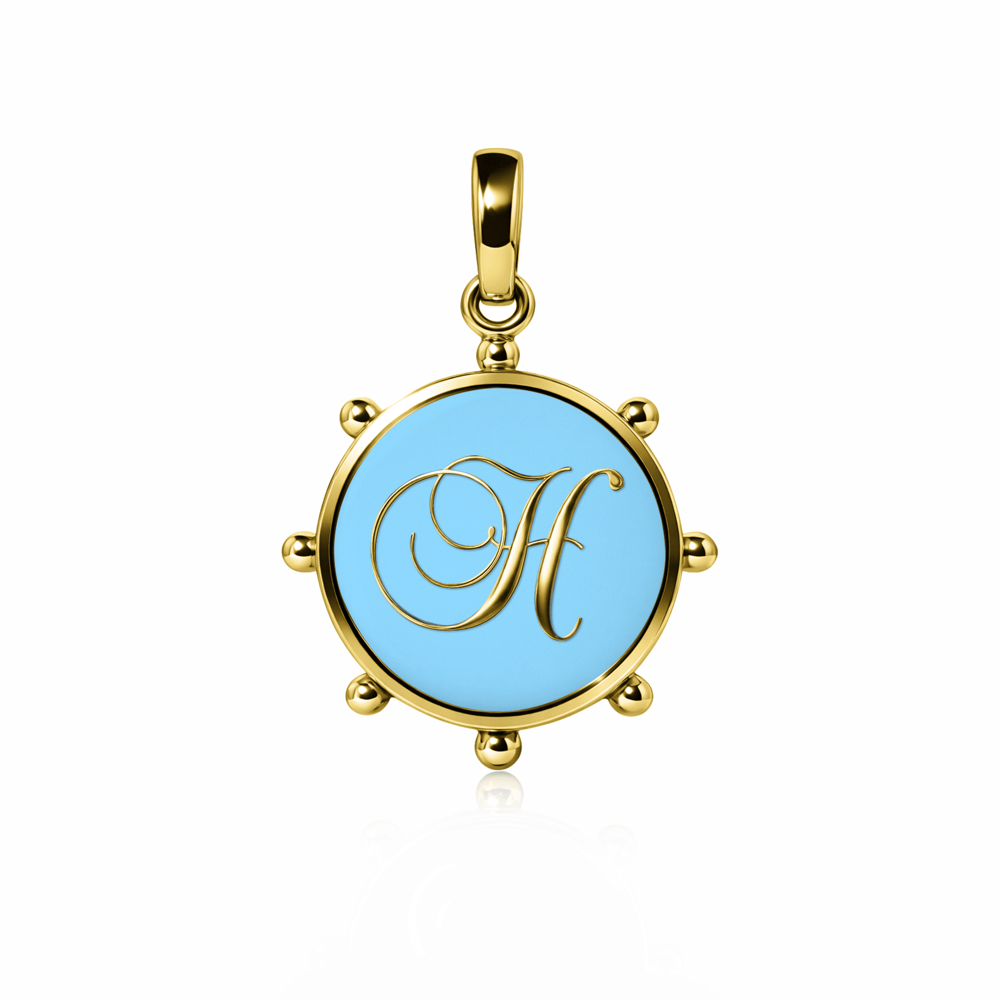 Orbit Charm, large | 14K Gold Sky Blue {{ catogery }} {{ Collections }}