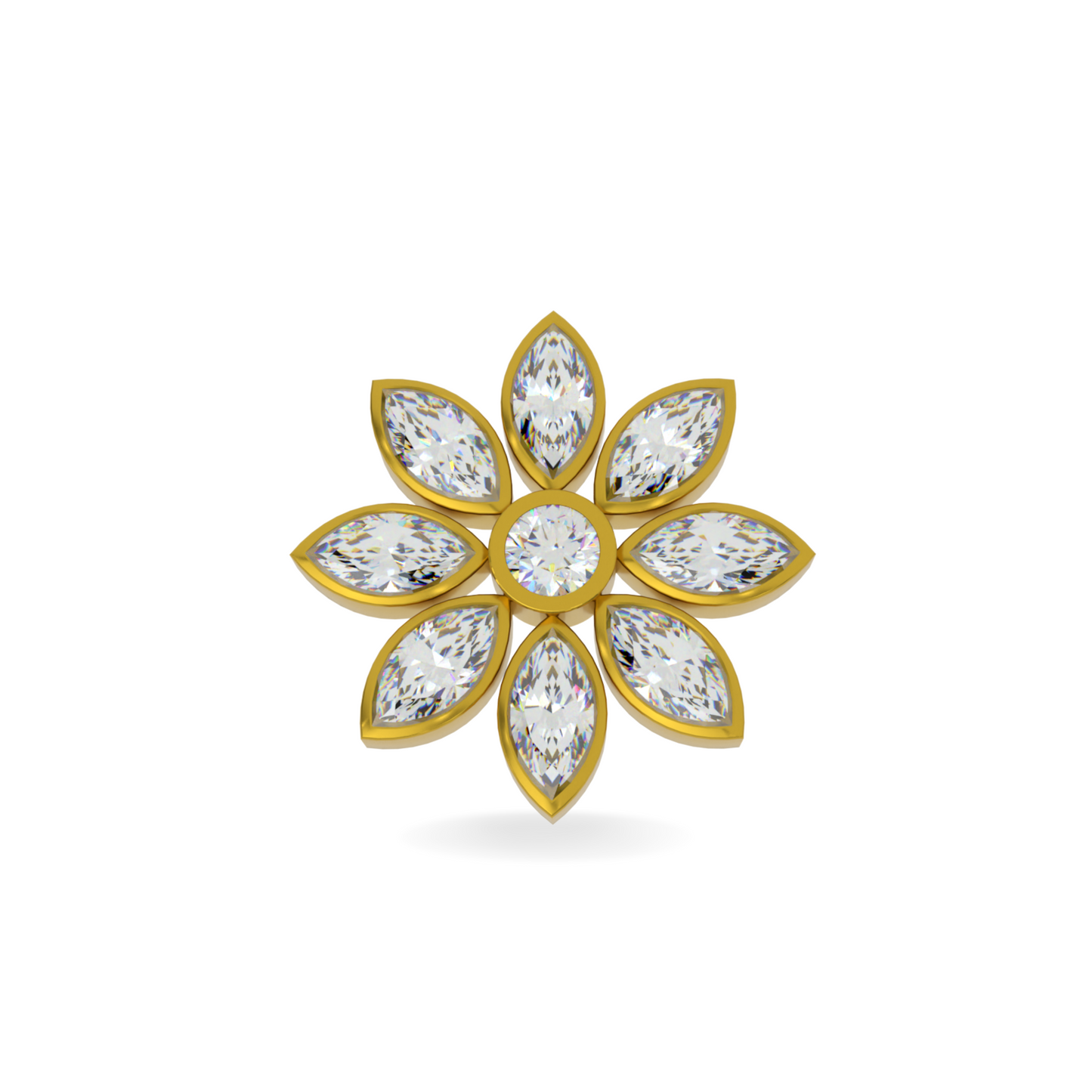 Custom Order | Marquise Diamond Flower Pendant