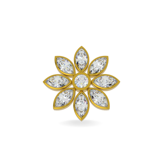 Custom Order | Marquise Diamond Flower Pendant