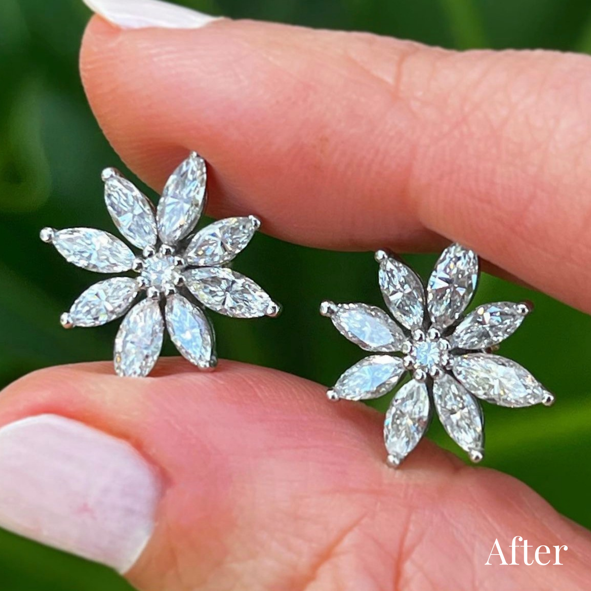 Custom Order | Marquise Florette Diamond Stud Earrings Earrings {{ catogery }} {{ Collections }}