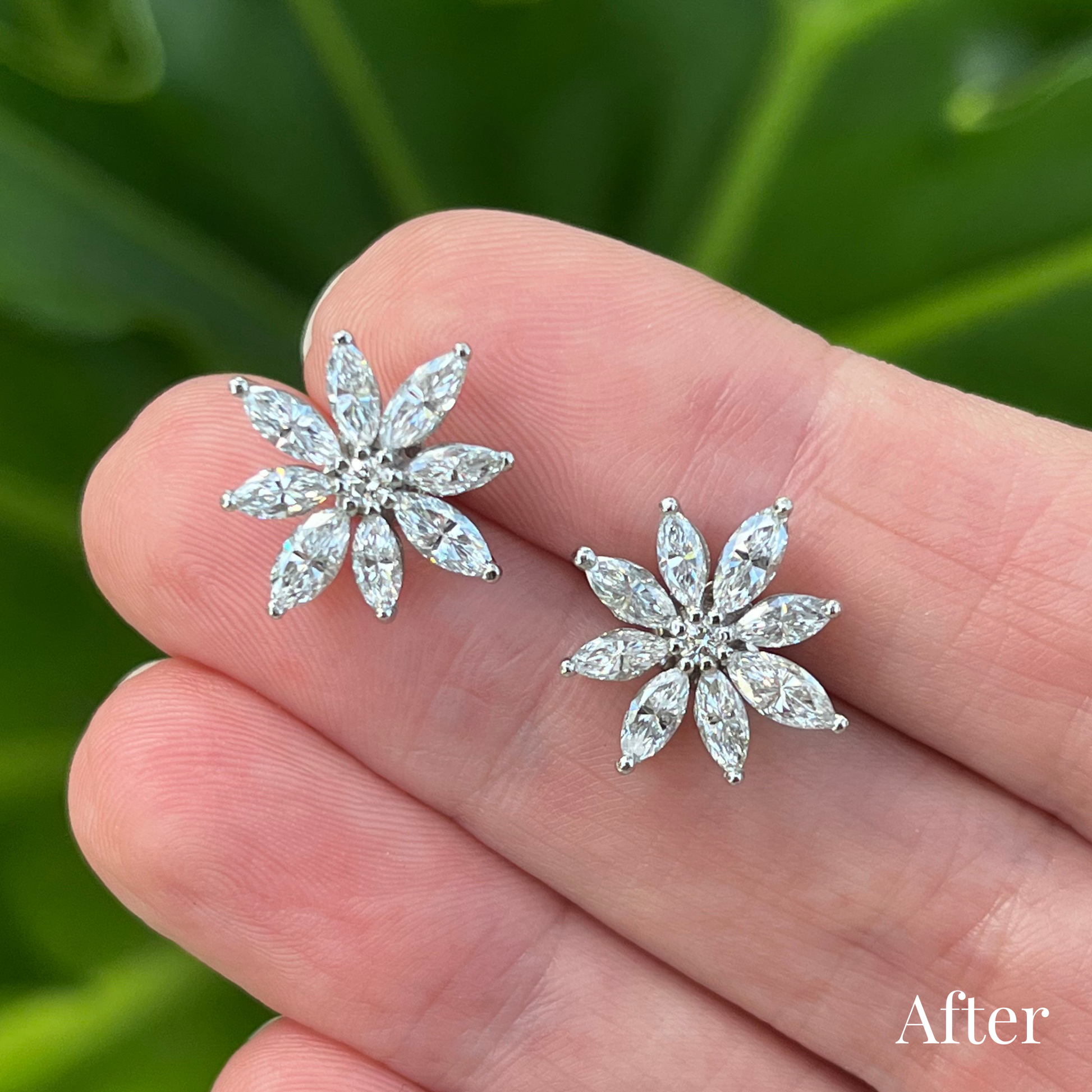 Custom Order | Marquise Florette Diamond Stud Earrings Earrings {{ catogery }} {{ Collections }}