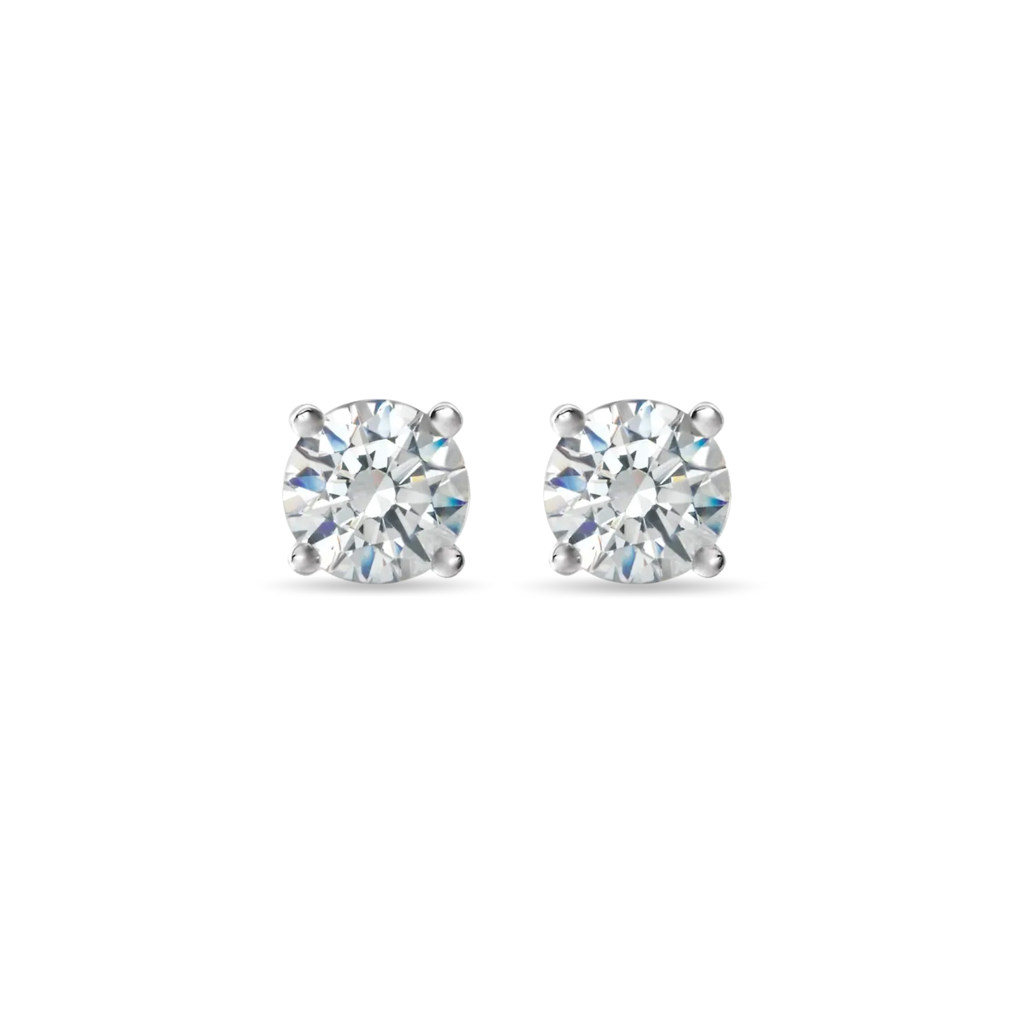 Martini Lab Grown Round Diamond Stud Earrings | 18K Gold