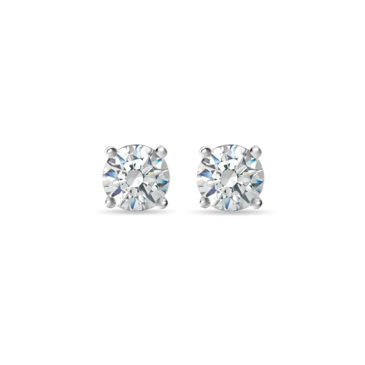 Martini Lab Grown Round Diamond Stud Earrings | 18K Gold