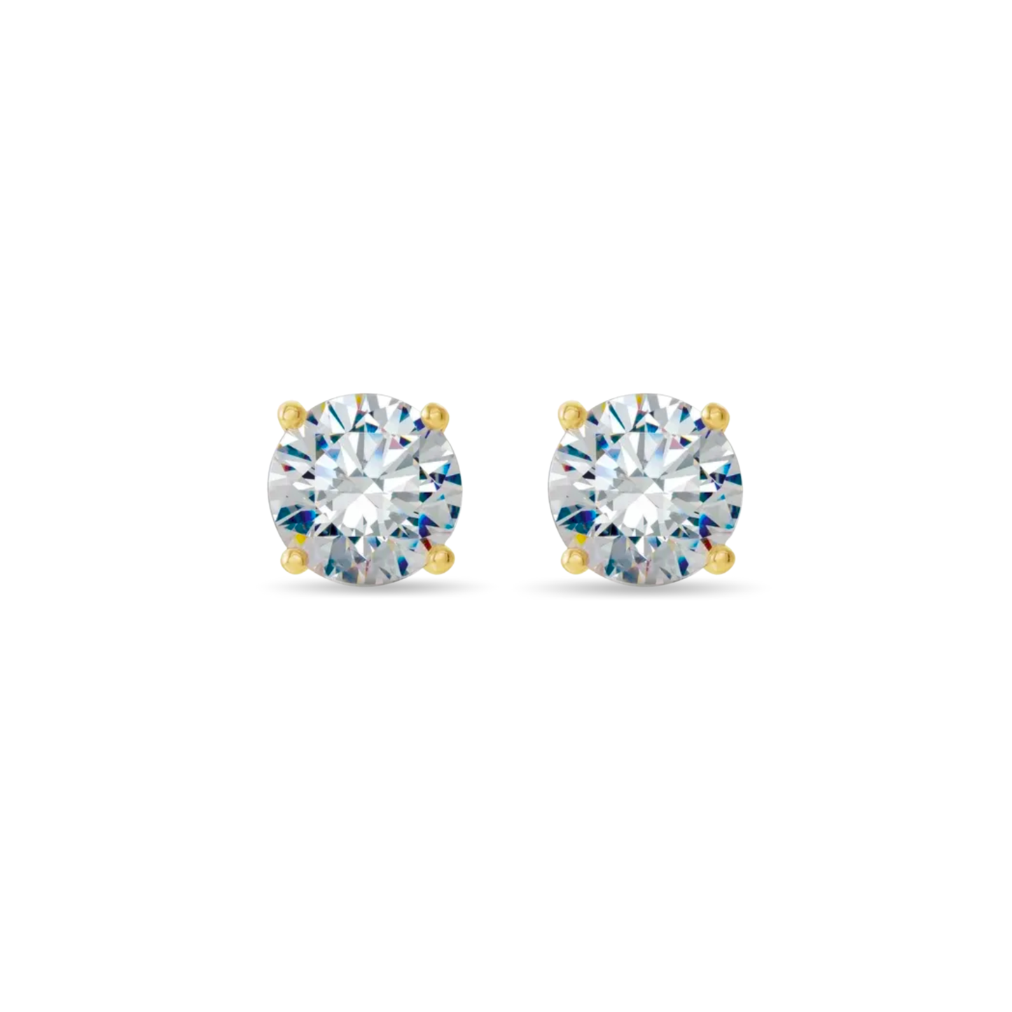 Martini Lab Grown Round Diamond Stud Earrings | 18K Gold