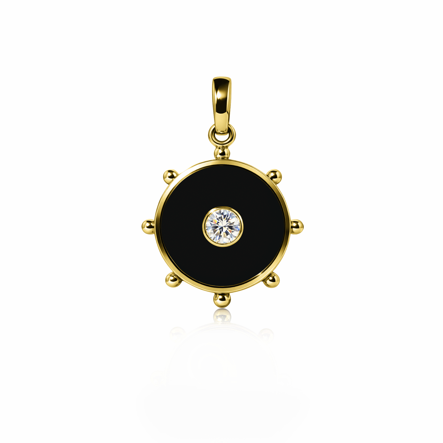 Orbit Single Diamond Charm, medium | 14K Gold Black Night {{ catogery }} {{ Collections }}