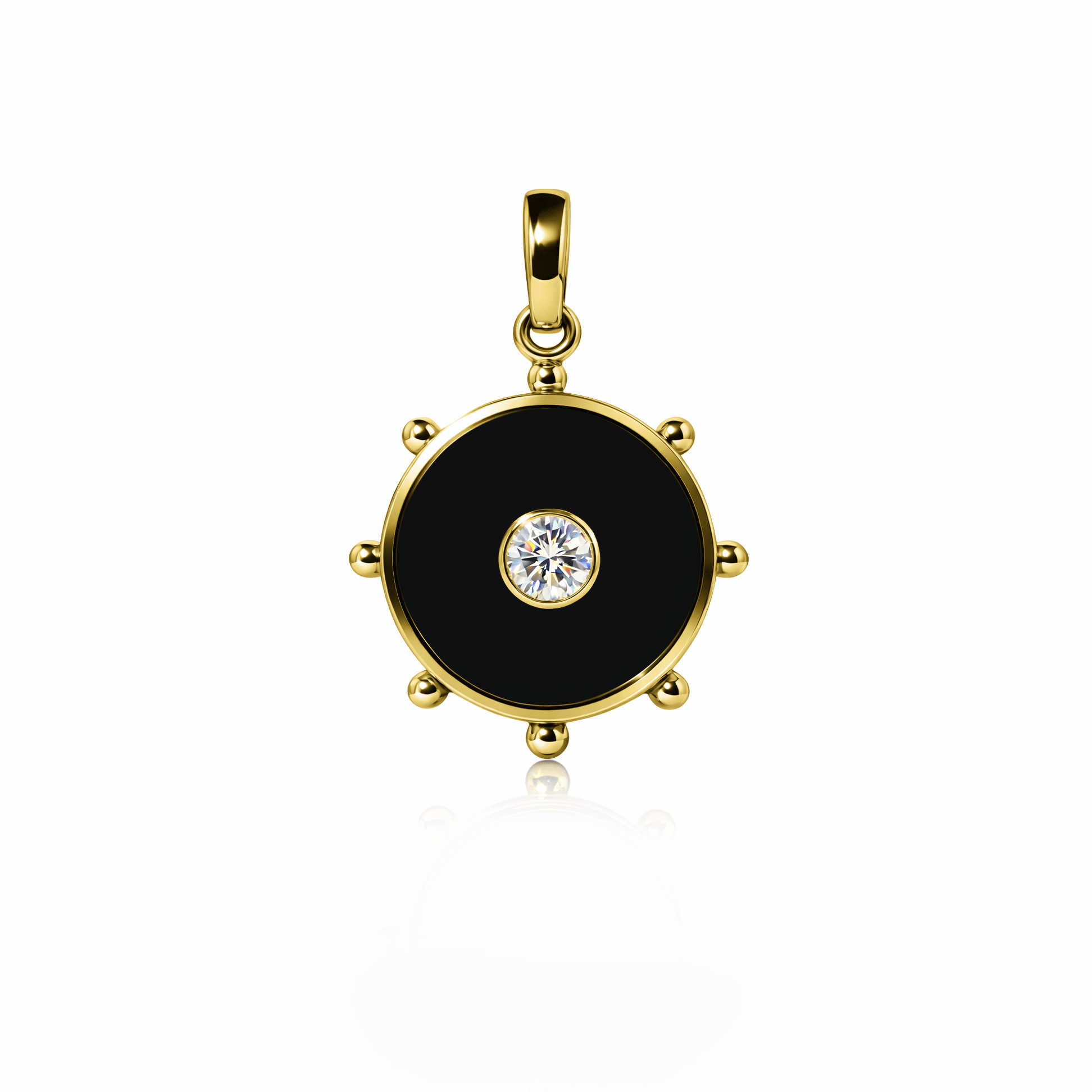 Orbit Single Diamond Charm, medium | 14K Gold Black Night {{ catogery }} {{ Collections }}