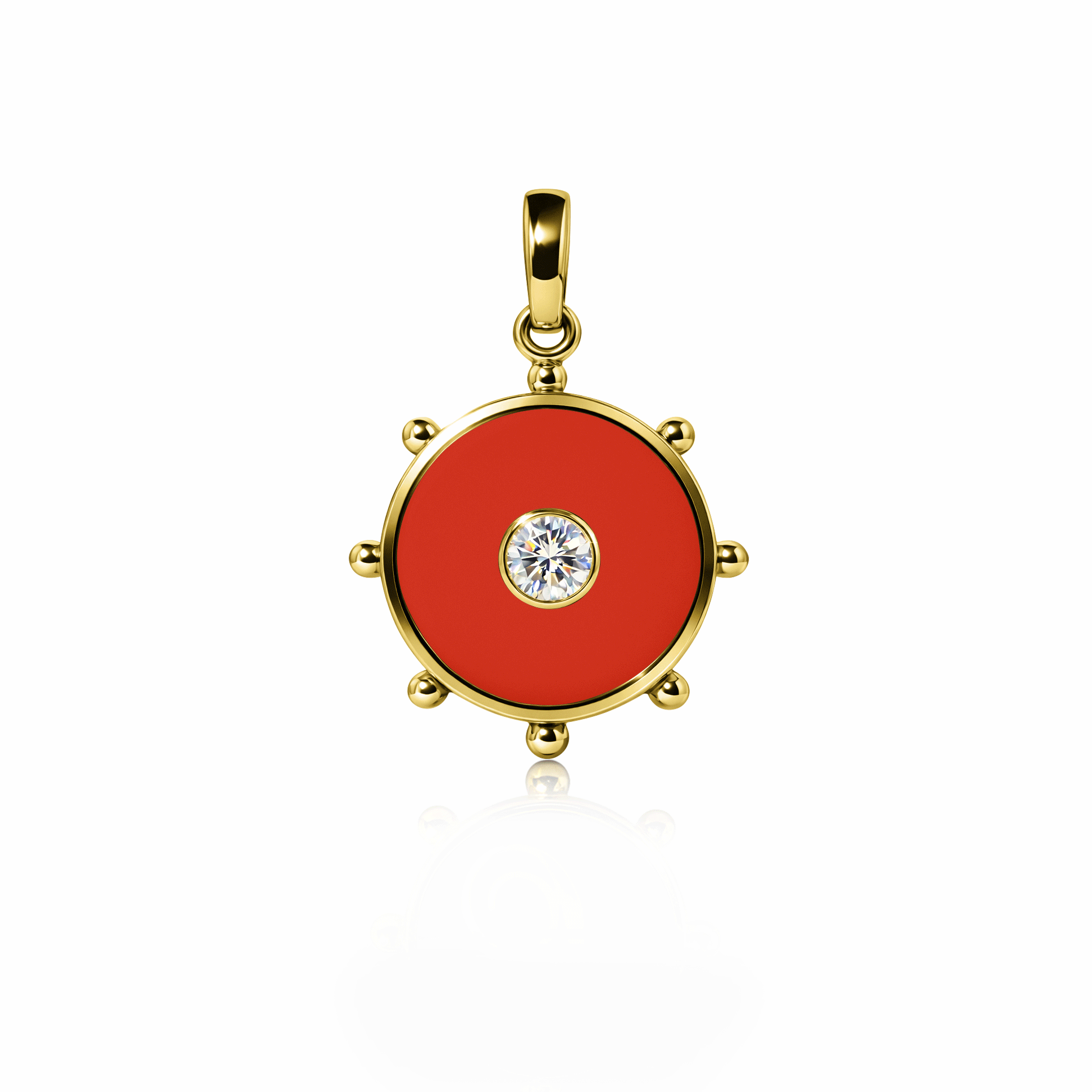 Orbit Single Diamond Charm, medium | 14K Gold Red Clay {{ catogery }} {{ Collections }}