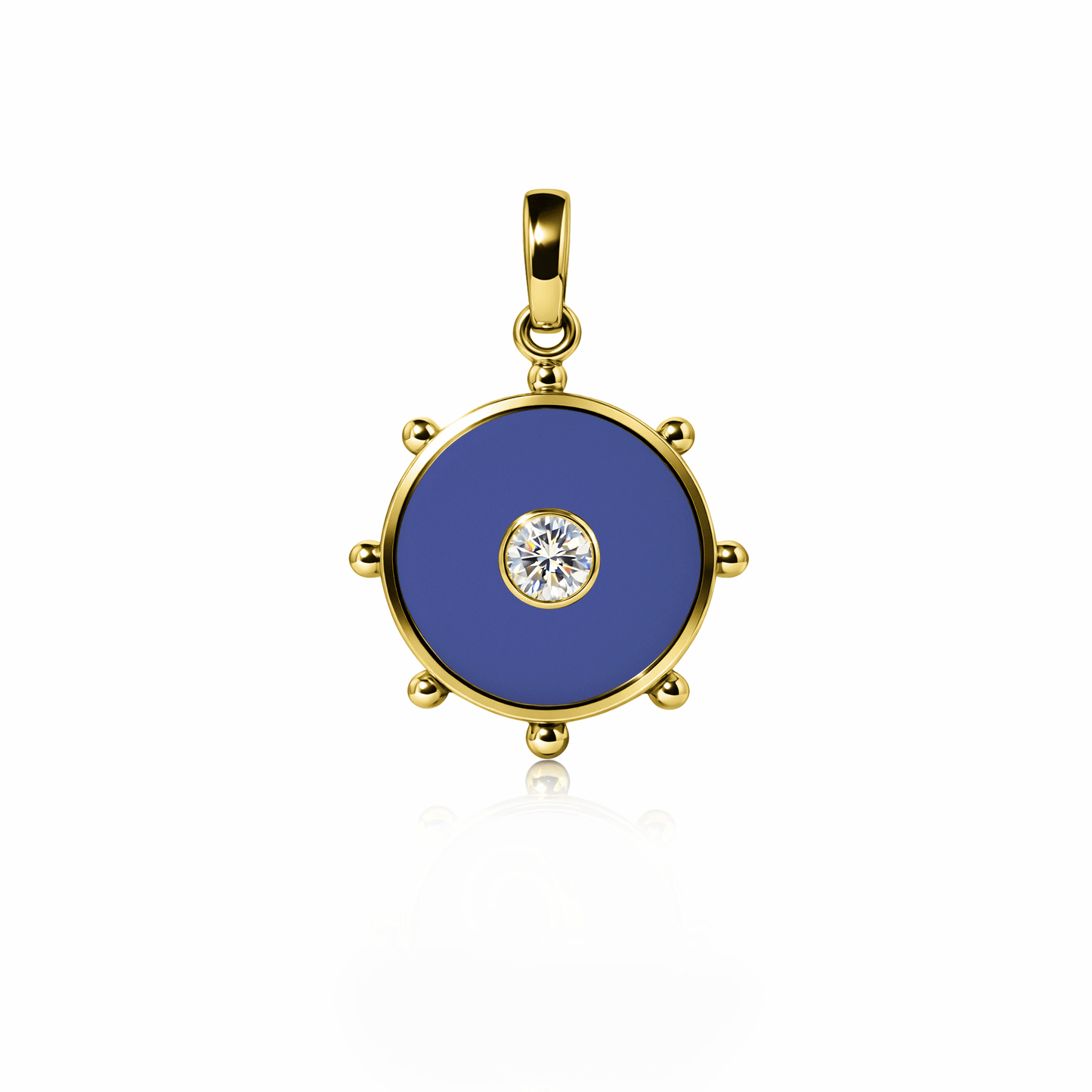 Orbit Single Diamond Charm, medium | 14K Gold Royal Blue {{ catogery }} {{ Collections }}