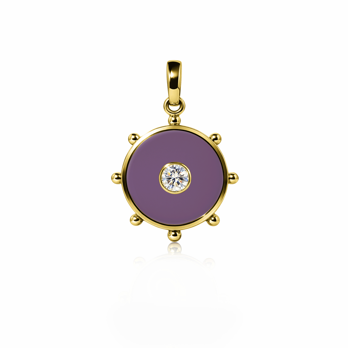 Orbit Single Diamond Charm, medium | 14K Gold Sunset Purple {{ catogery }} {{ Collections }}