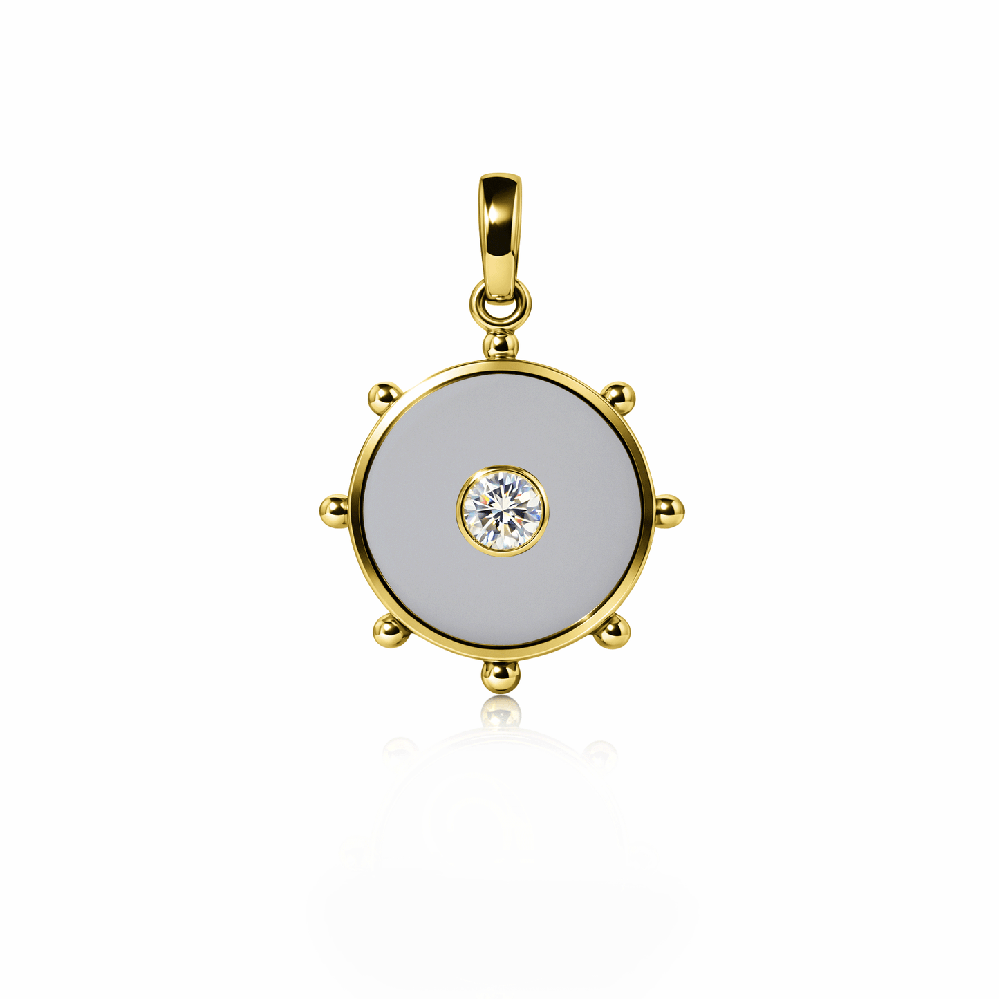 Orbit Single Diamond Charm, medium | 14K Gold Steel Gray {{ catogery }} {{ Collections }}