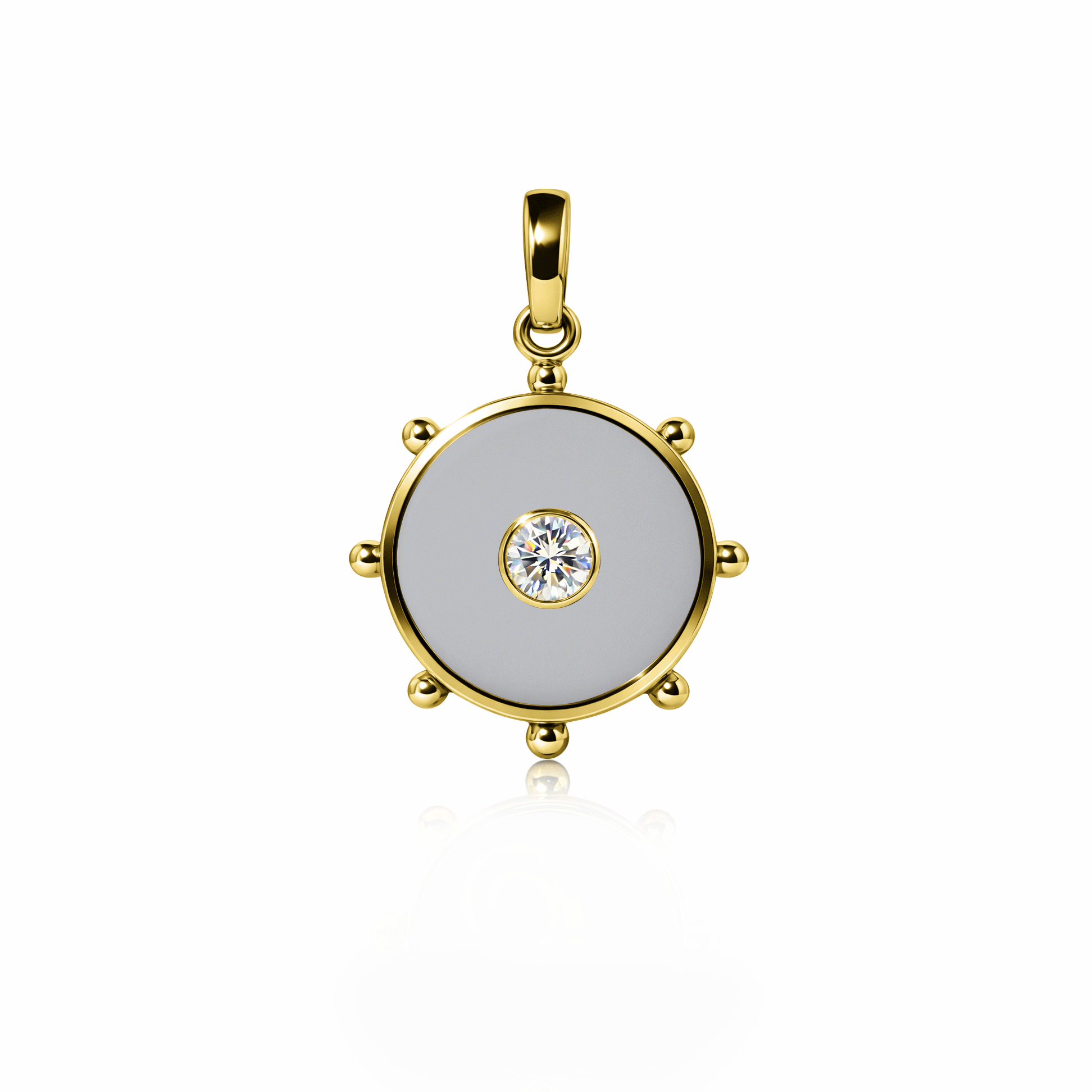 Orbit Single Diamond Charm, medium | 14K Gold Steel Gray {{ catogery }} {{ Collections }}
